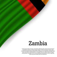 ondulación bandera de Zambia vector