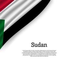 waving flag of Sudan vector