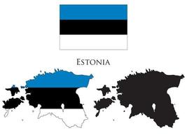 Estonia bandera y mapa ilustración vector