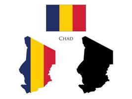 Chad bandera y mapa ilustración vector