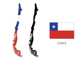 chile flag and map illustration vector