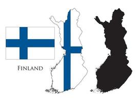 FINLAND flag and map illustration vector