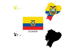 ecuador flag and map illustration vector