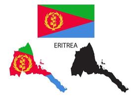 eritrea bandera y mapa ilustración vector