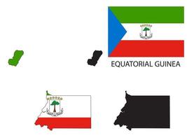 equatorial guinea flag and map illustration vector