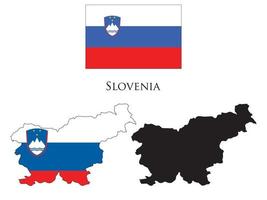 slovenia flag and map illustration vector