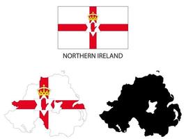 del Norte Irlanda bandera y mapa ilustración vector