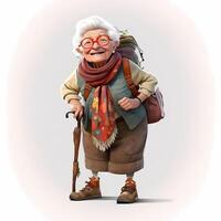 old woman character full body pose photo