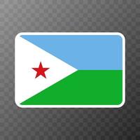 Djibouti flag, official colors and proportion. Vector illustration.