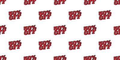 Sale 50 percent off banner pattern. Vector illustration.