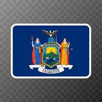 New York state flag. Vector illustration.