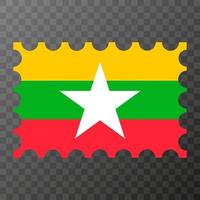 gastos de envío sello con myanmar bandera. vector ilustración.