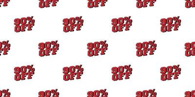 Sale 90 percent off banner pattern. Vector illustration.