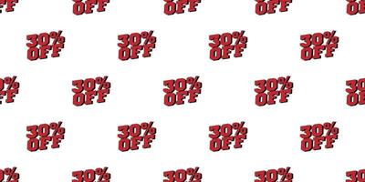 Sale 30 percent off banner pattern. Vector illustration.