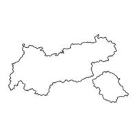 Tyrol state map of Austria. Vector illustration.