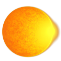 3d Sonne Symbol. Solar. glühend heiß Sonne. groß Kugel von rot Energie. Symbol zum Wetter App. generativ ai. png