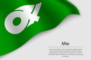 Wave flag of Mie is a region of Japan vector