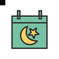 calendario Luna creciente icono vector logo logo estilo