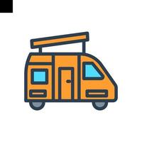 camioneta icono plano estilo vector