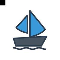 boat icon flat style vector