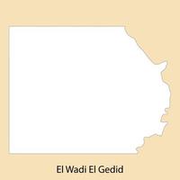 High Quality map of El Wadi El Gedid is a region of Egypt vector