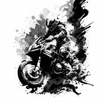 motorcycle black and white AI Generated photo