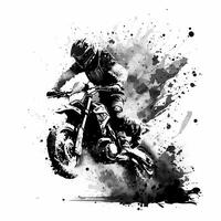 motorcycle black and white photo