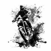 motorcycle black and white photo