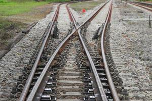 train tracks crossroads photo