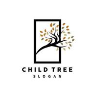 Tree Logo, Life Balance Education Vector, Luxurious Elegant Simple Tree Design, Playground Illustration Icon vector