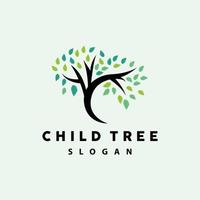 Tree Logo, Life Balance Education Vector, Luxurious Elegant Simple Tree Design, Playground Illustration Icon vector