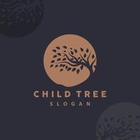 Tree Logo, Life Balance Education Vector, Luxurious Elegant Simple Tree Design, Playground Illustration Icon vector