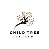 Tree Logo, Life Balance Education Vector, Luxurious Elegant Simple Tree Design, Playground Illustration Icon vector