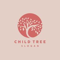 Tree Logo, Life Balance Education Vector, Luxurious Elegant Simple Tree Design, Playground Illustration Icon vector