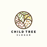 Tree Logo, Life Balance Education Vector, Luxurious Elegant Simple Tree Design, Playground Illustration Icon vector