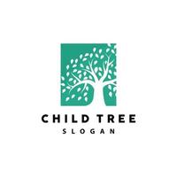 Tree Logo, Life Balance Education Vector, Luxurious Elegant Simple Tree Design, Playground Illustration Icon vector