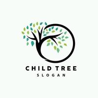 Tree Logo, Life Balance Education Vector, Luxurious Elegant Simple Tree Design, Playground Illustration Icon vector