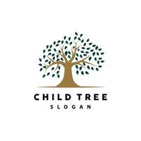 Tree Logo, Life Balance Education Vector, Luxurious Elegant Simple Tree Design, Playground Illustration Icon vector