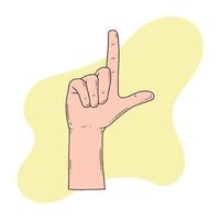 index finger and thumb pointing up vector