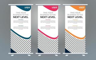 Roll up banner design print template vector