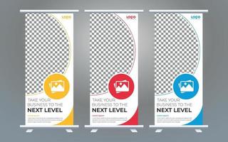 Roll up banner design print template vector