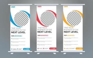 Roll up banner design print template vector