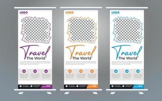 Roll Up Banner template, stand design, advertisement, display, business flyer, vector illustration