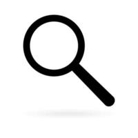 Magnifying glass symbol. Loupe with black handle. Vector illustration