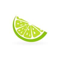 Fresh and juicy lemon with green leaf on white background. Vector illustration