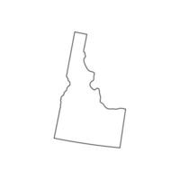 Idaho - U.S. state. Contour line in black color. Vector illustration. EPS 10