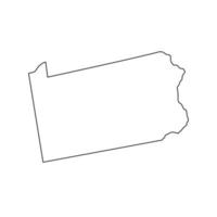 Pennsylvania - U.S. state. Contour line in black color. Vector illustration. EPS 10