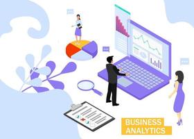 Business Analytics concept. Business finance and industry. Isometric projection. Vector illustration. EPS 10