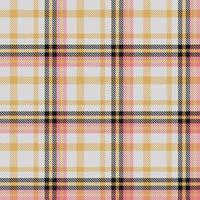 Plaid Tartan Pattern Seamless Textile Is Made With Alternating Bands of Coloured  Pre Dyed  Threads Woven as Both Warp and Weft at Right Angles to Each Other. vector