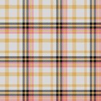 Plaid Tartan Pattern Seamless Textile Is Made With Alternating Bands of Coloured  Pre Dyed  Threads Woven as Both Warp and Weft at Right Angles to Each Other. vector